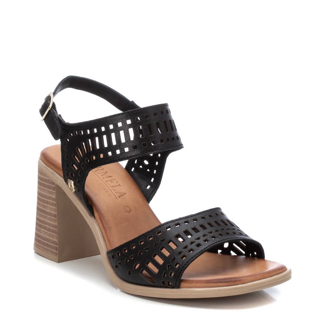 Carmela 16079202 sandales cuir noir talon 8 cm