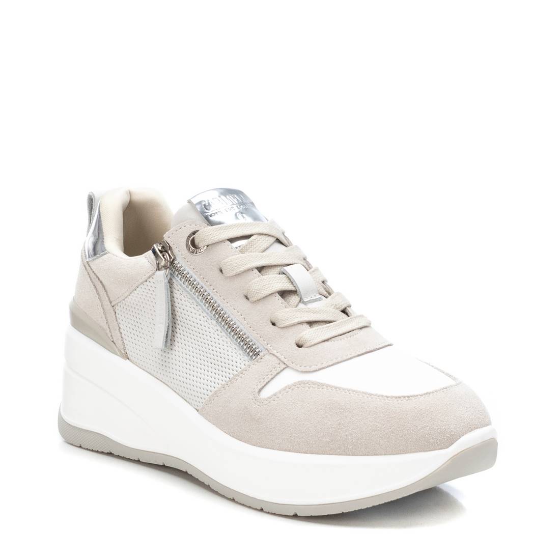 Carmela 16080801 baskets femme blanc cuir compensée