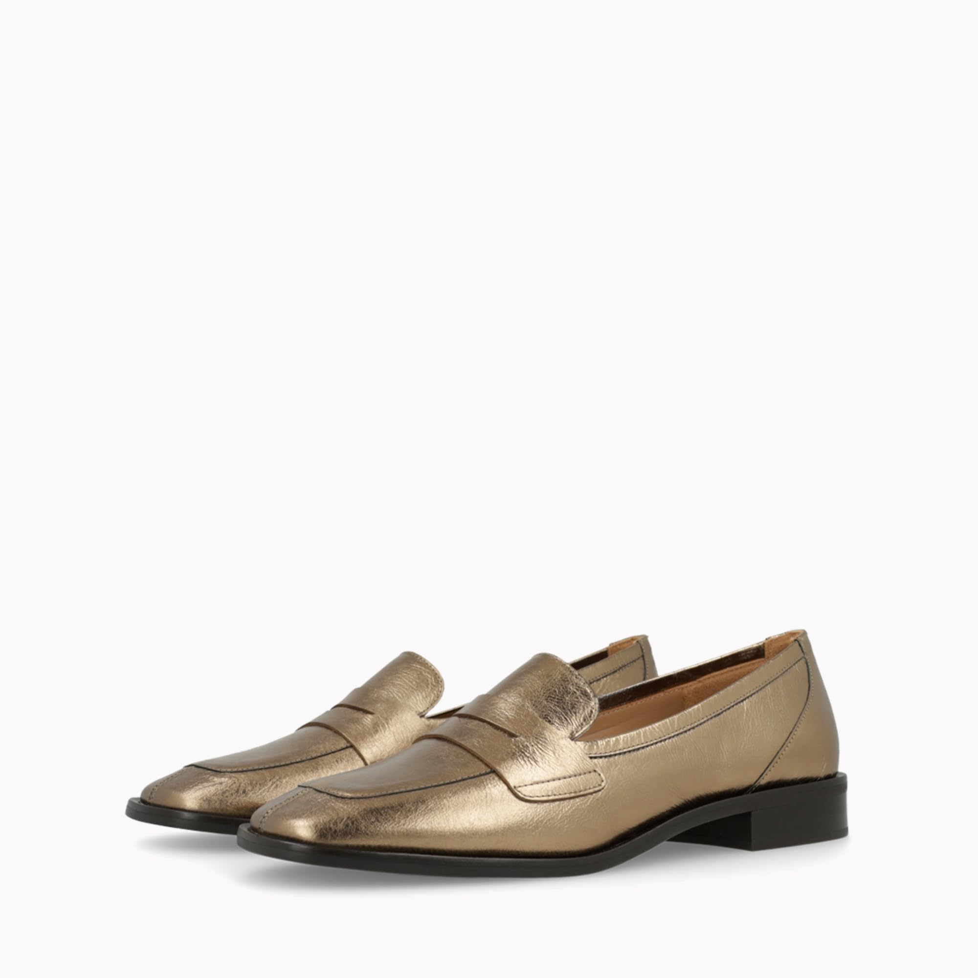 LODI BERECO mocassins dorés cuir métallisé