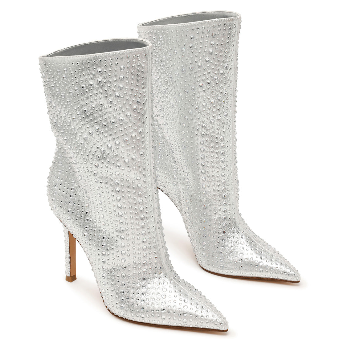 Steve Madden Dazzlyn bottines tissu argent talon 7 cm