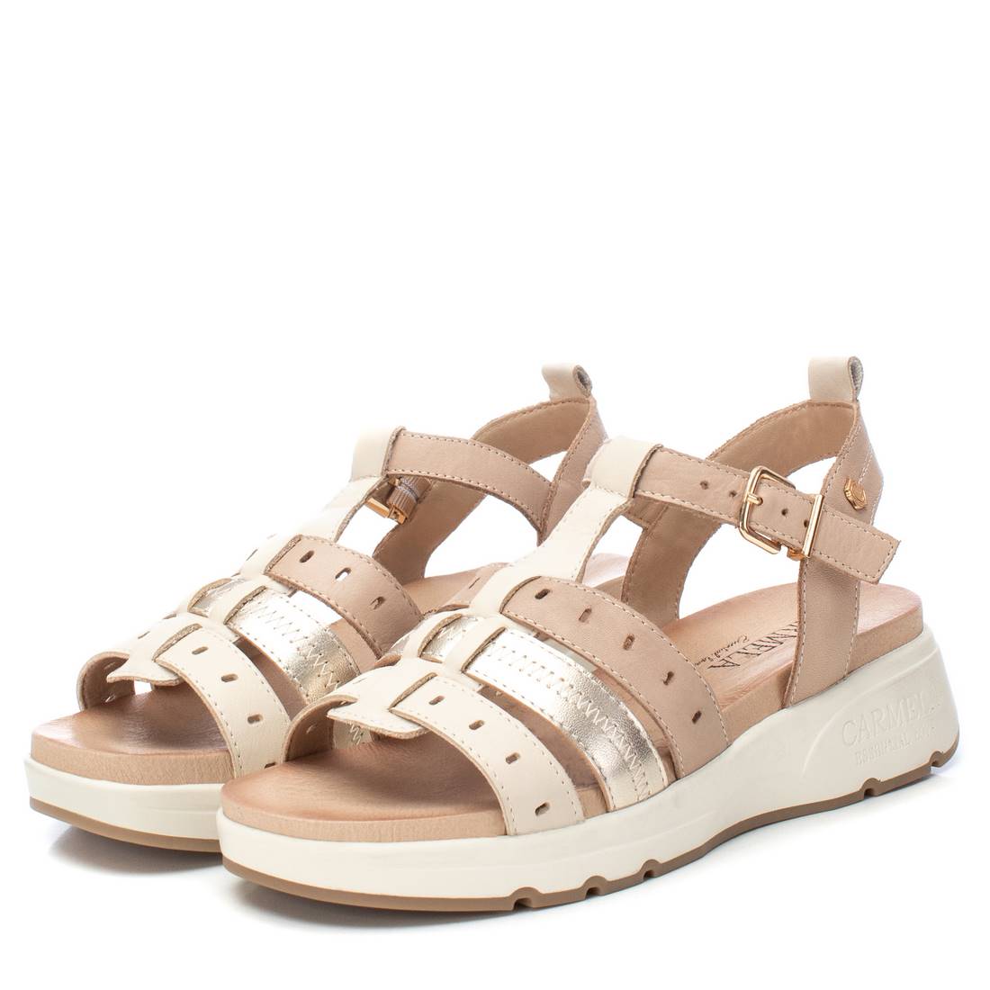 Carmela 16164202 sandales cuir marron talon plat
