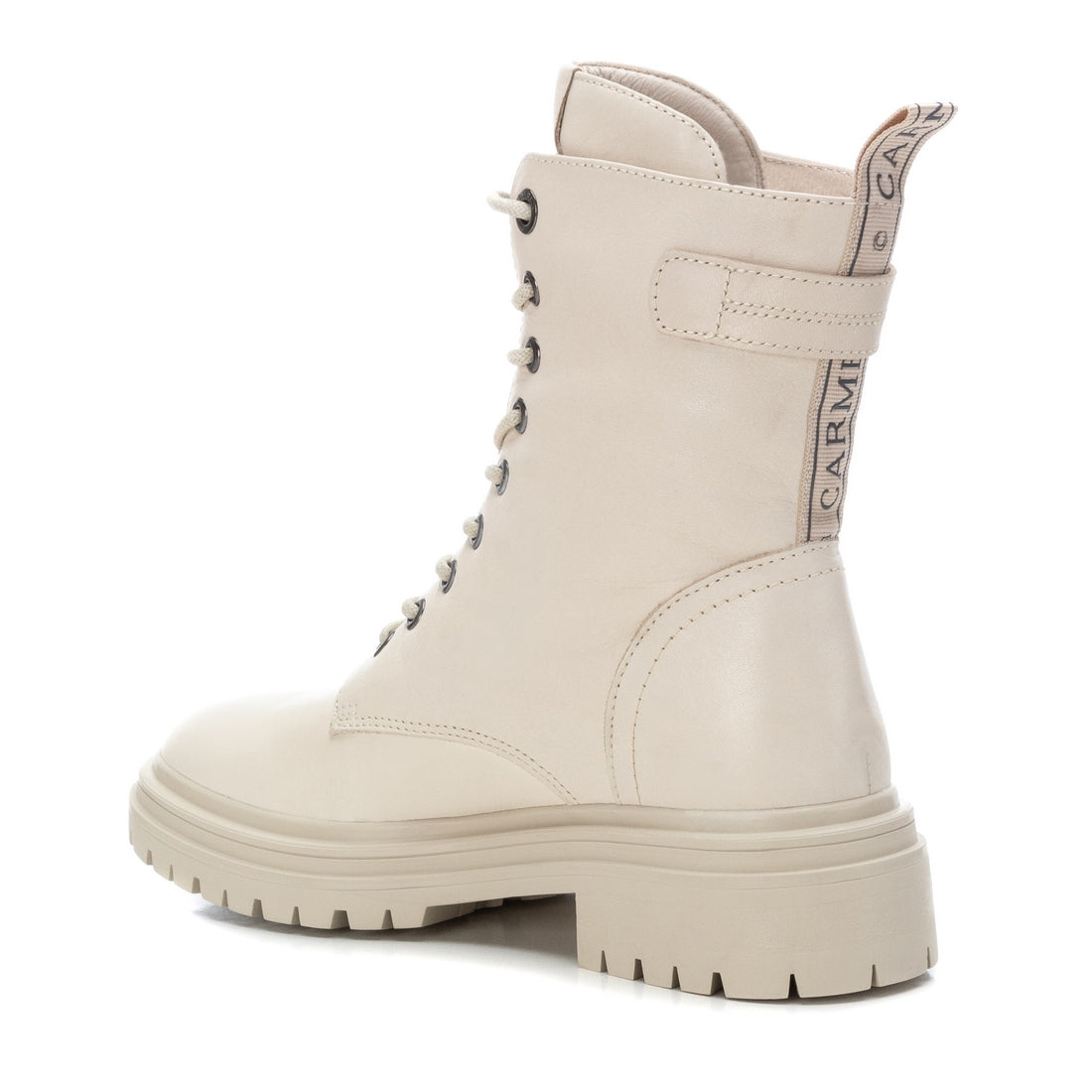 Carmela 16011402 bottines militaires blanches cuir lacets