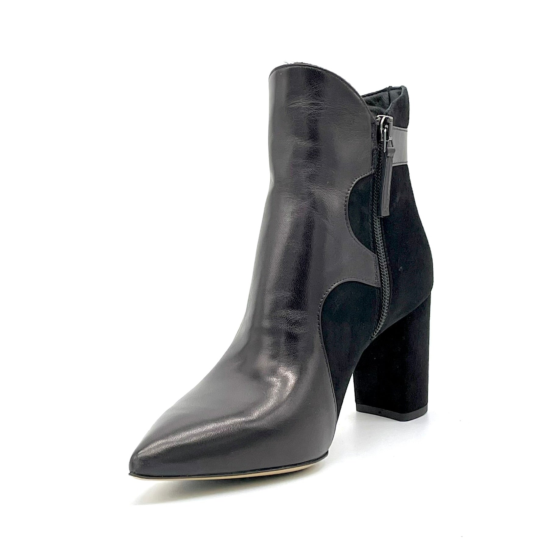 ELATA 55534 bottines cuir daim noir talon 7,5 cm