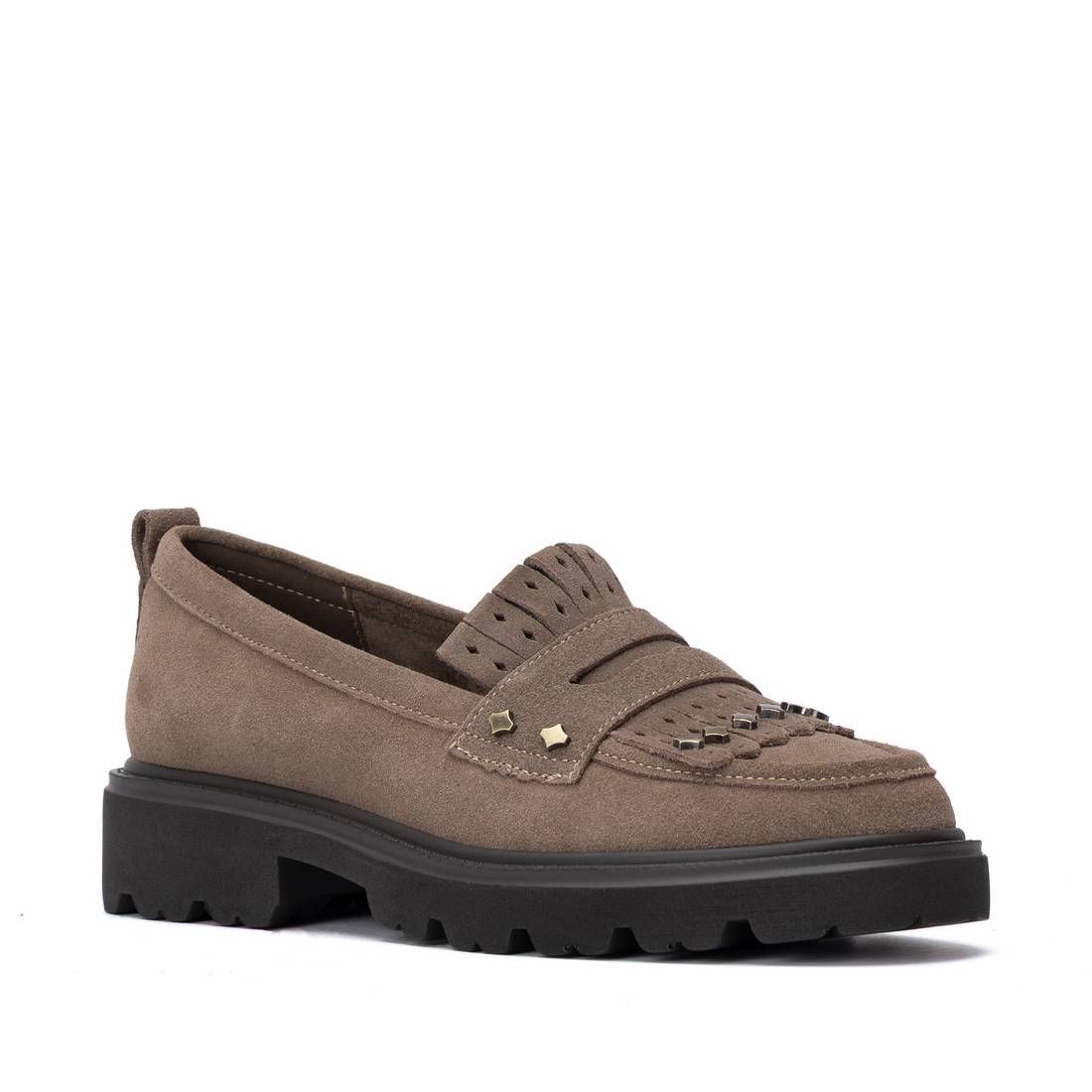 Carmela 16431104 mocassins femme taupe cuir petit talon