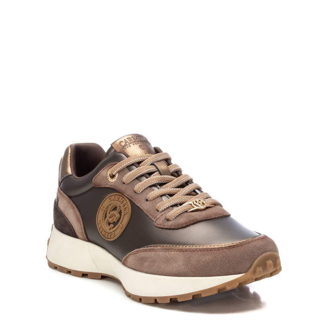 Carmela 16199704 sneaker marron cuir semelle crantée