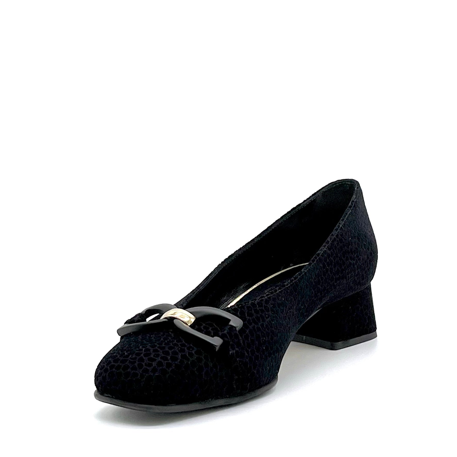 ELATA 74706 escarpins daim noir talon 3,5 cm