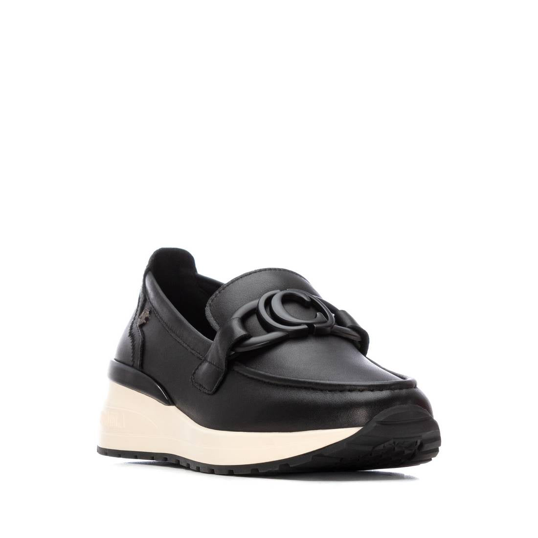 Carmela 162523 16252301 mocassin cuir noir métallisé