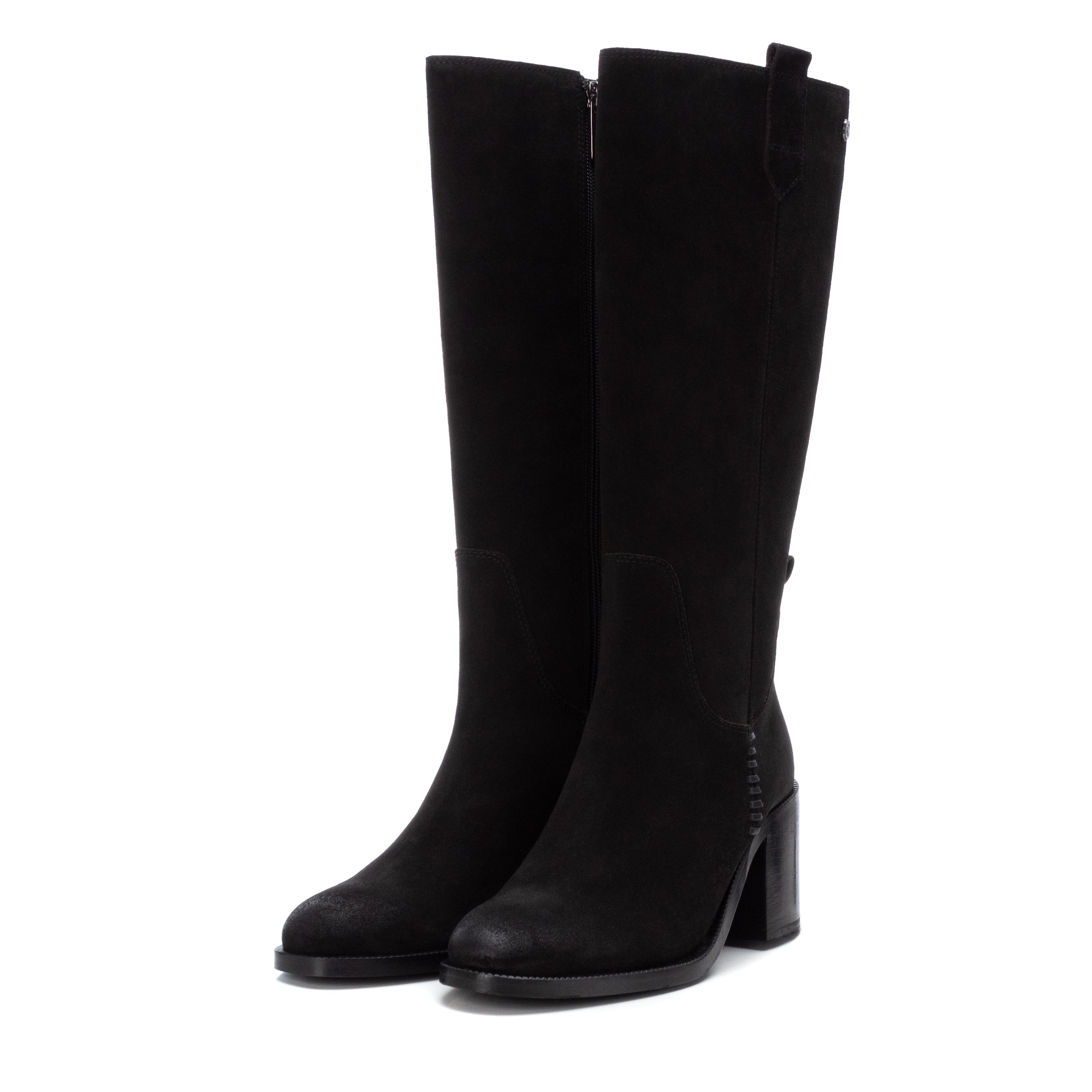Carmela 16005901 bottes cuir noir talon 7 cm