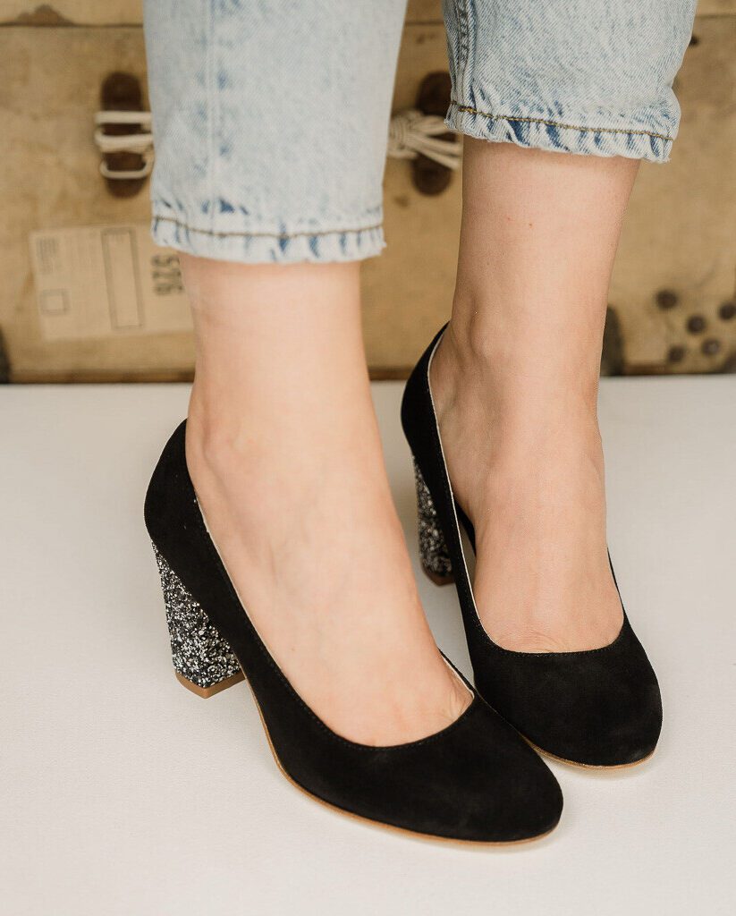 Dessine Moi Un Soulier Escarpin bout rond velours noir escarpin