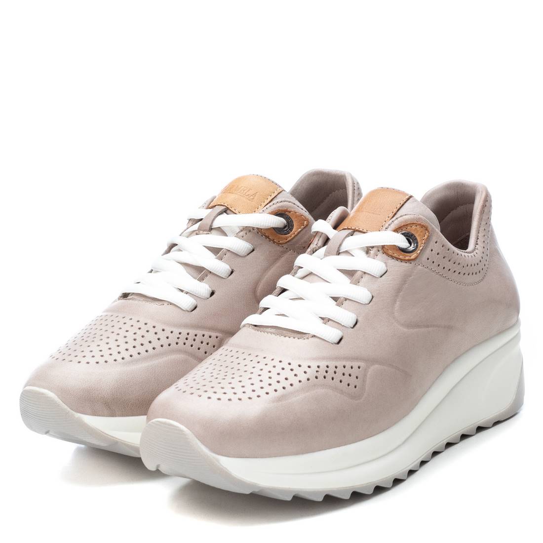 Carmela 16079805 basket blanche cuir plate lacets