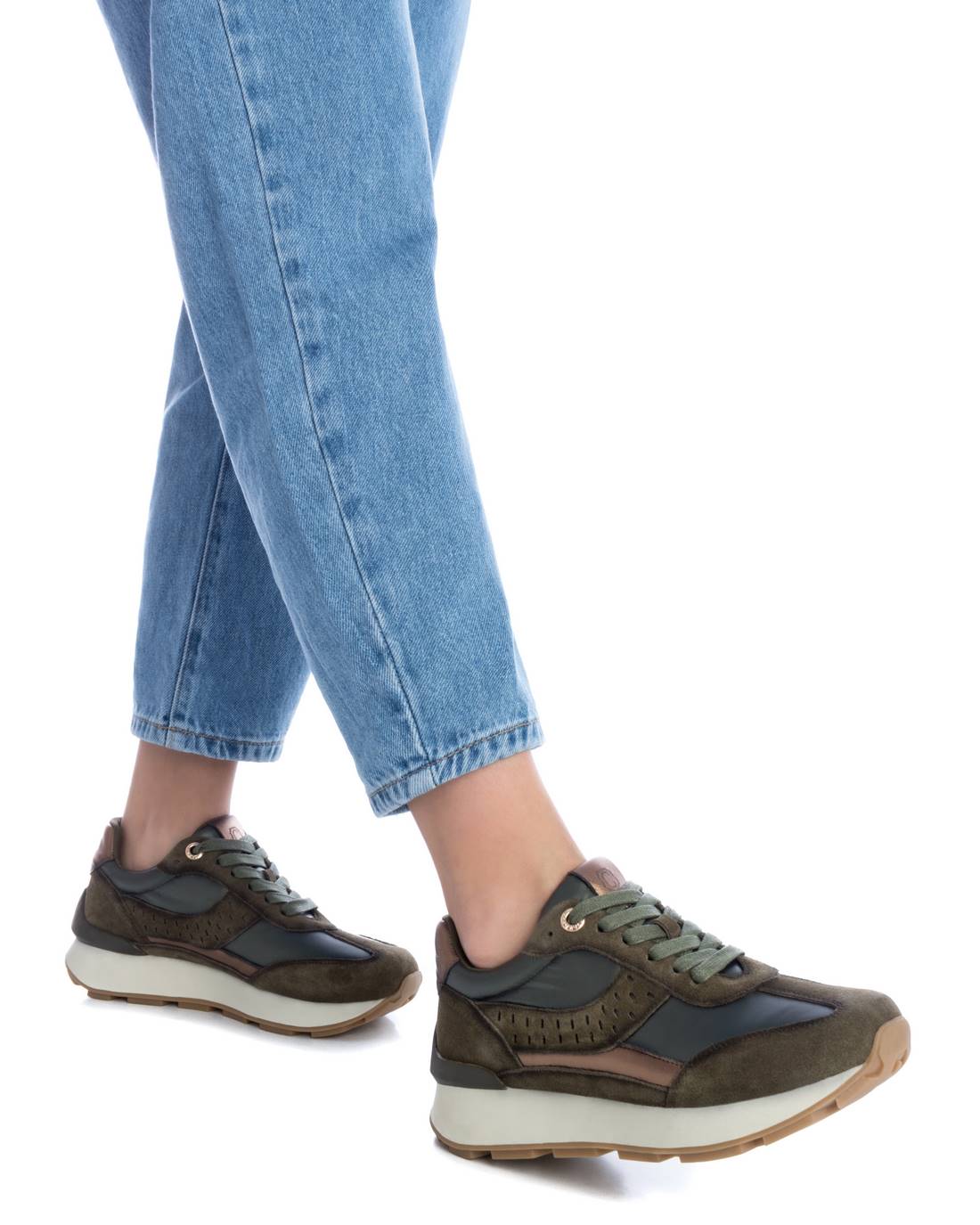Carmela 16116602 basket femme verte cuir véritable
