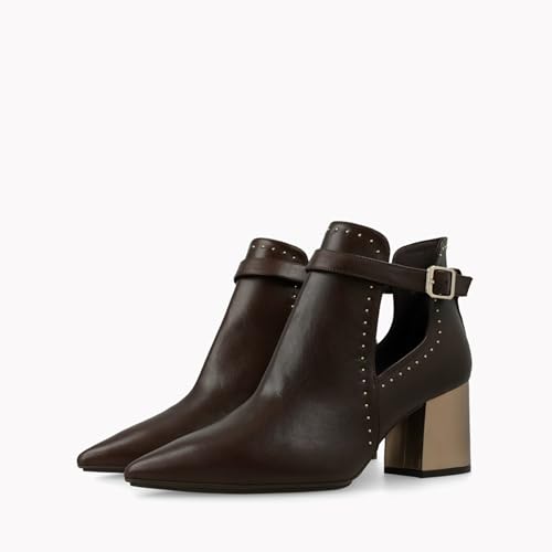 LODI Nutria bottines cuir marron talon stable