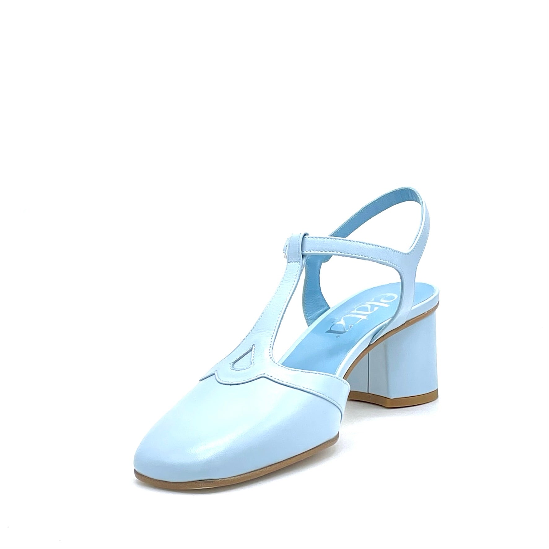 ELATA 15166 escarpins cuir bleu clair talon 5,5 cm