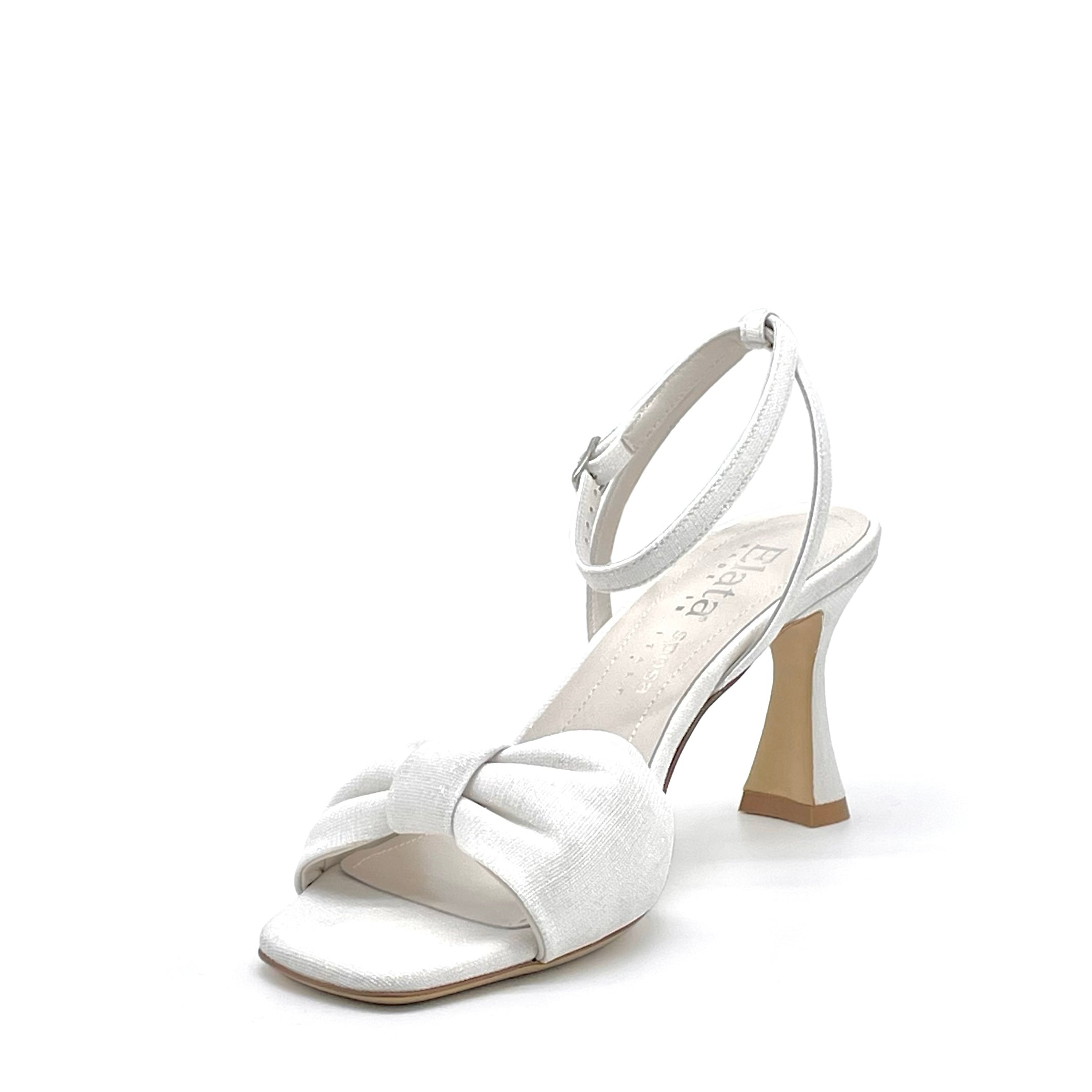 ELATA S2435 sandale blanche talon 7,5 cm