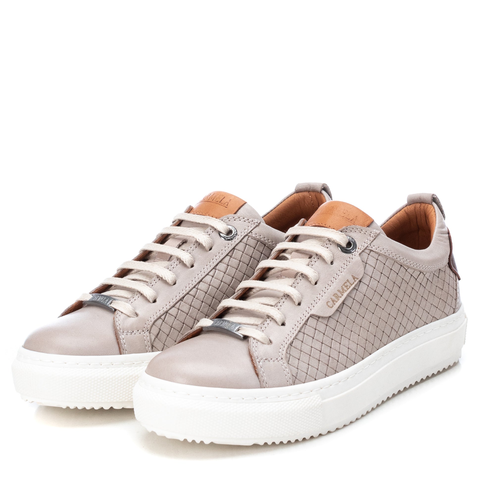 Carmela 16021405 basket femme blanche cuir plate