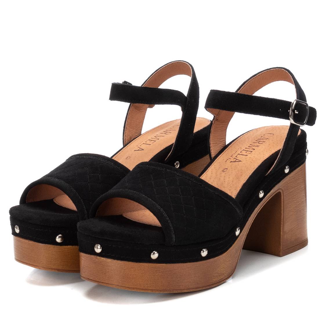 Carmela 16062307 sandale cuir noir talon 10cm
