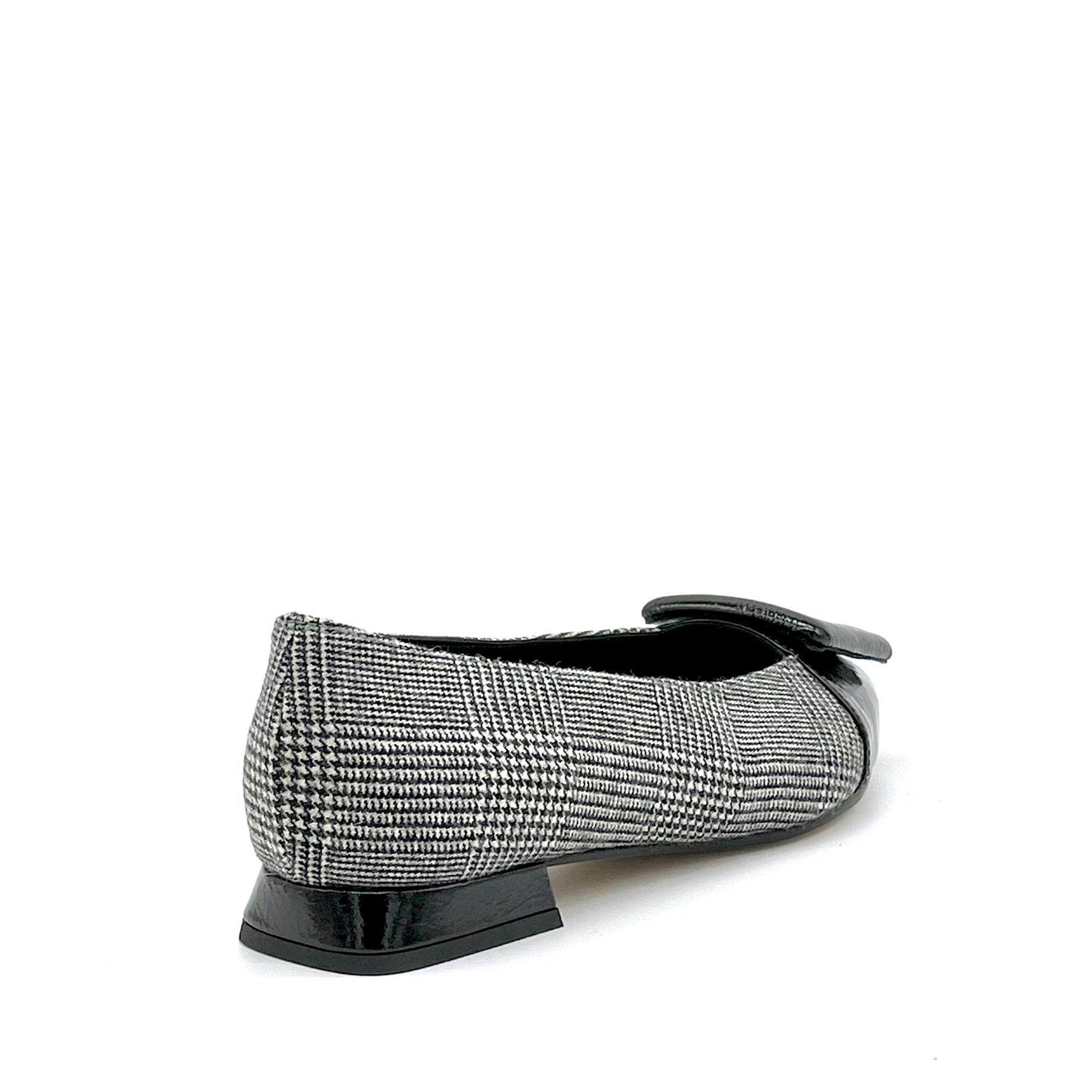 ELATA 55513 ballerines prince de Galles cuir verni noir 1 cm