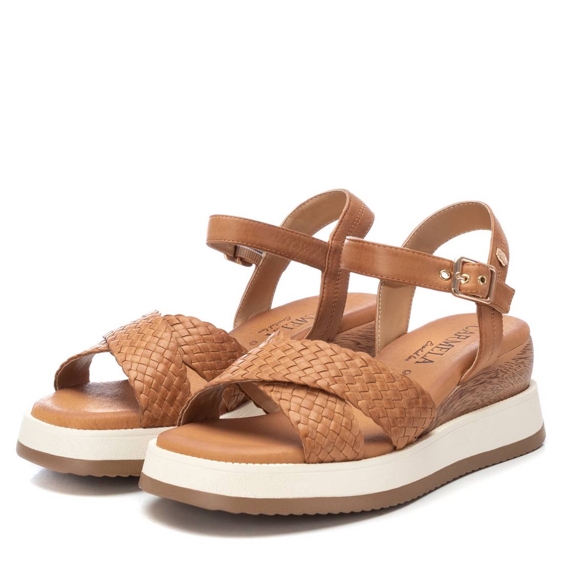 Carmela 16139102 sandale femme cuir marron compensée