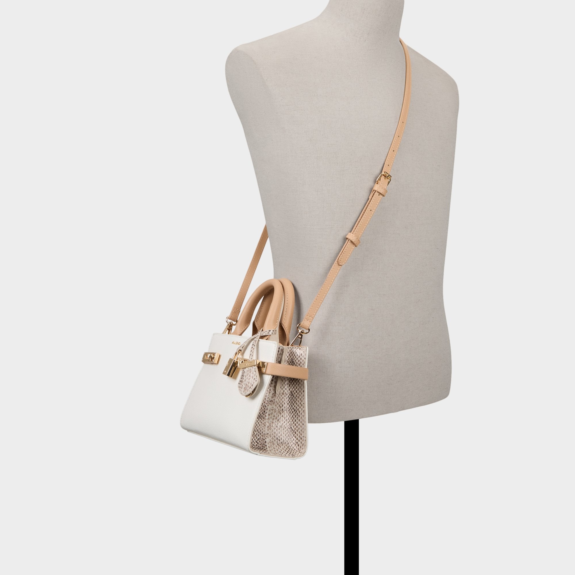 ALDO Lisbonne sac à main cuir beige bandoulière