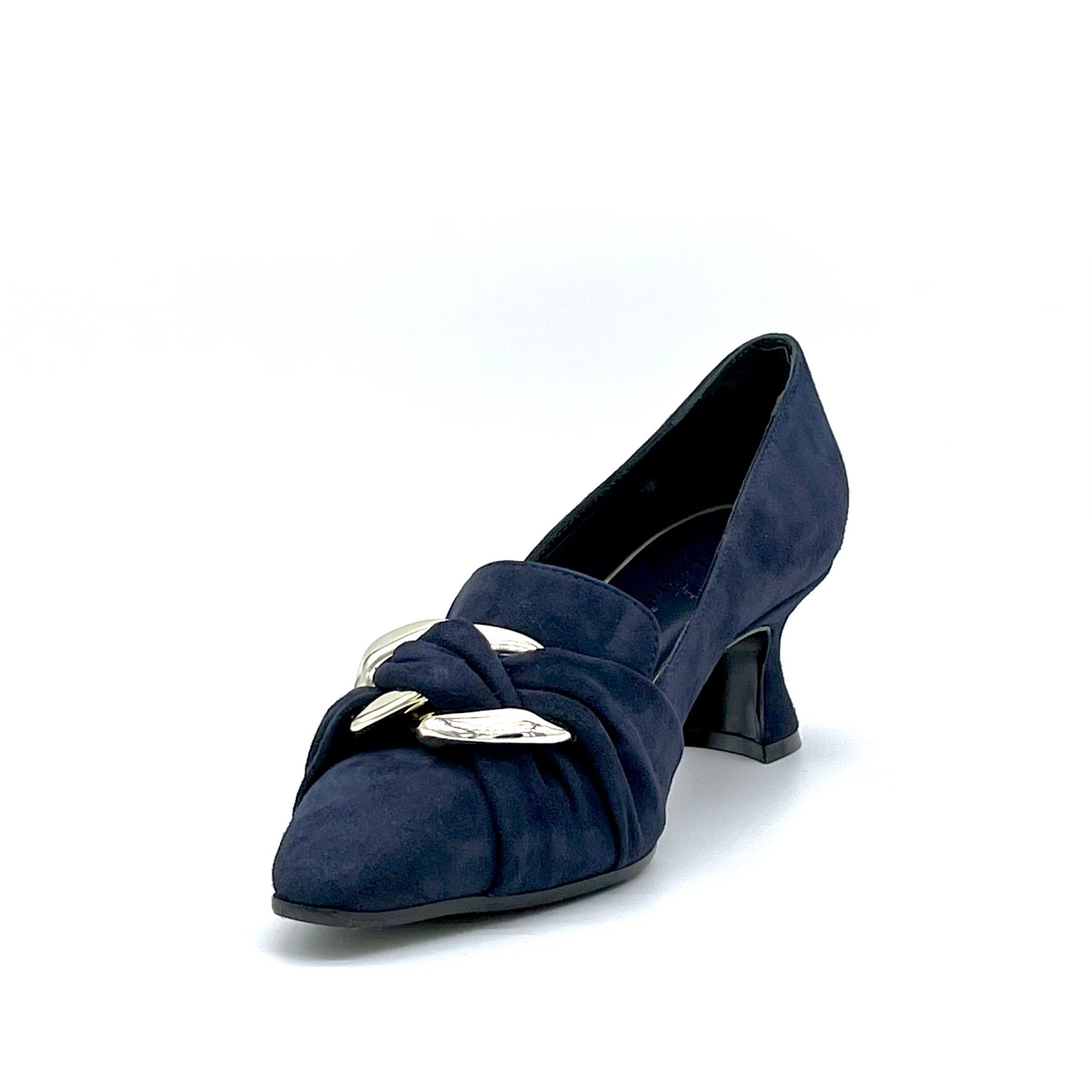 ELATA 52510 escarpins daim bleu platine talon 5,5 cm