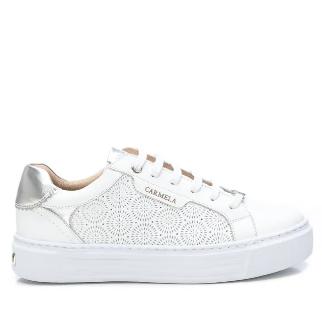 Carmela 16205801 baskets cuir argenté à lacets