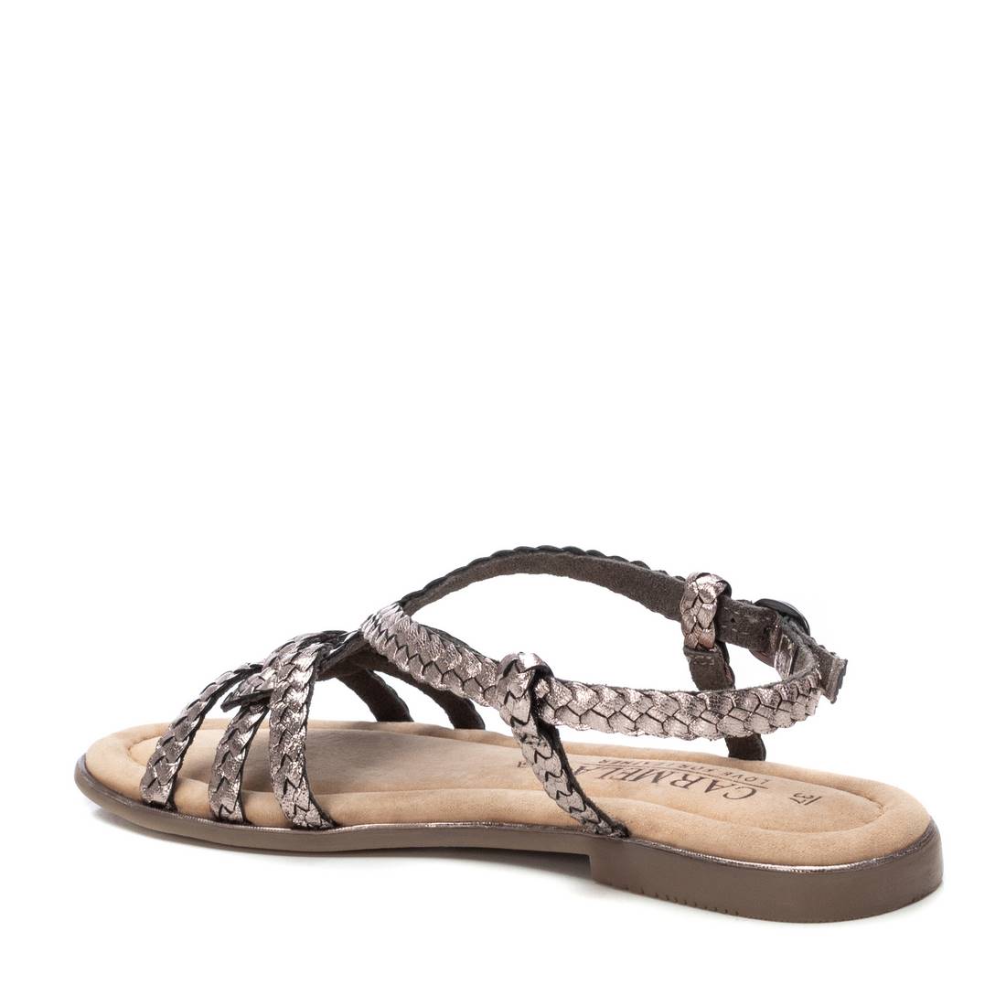Carmela 16238803 sandales femme gris cuir tressé plat