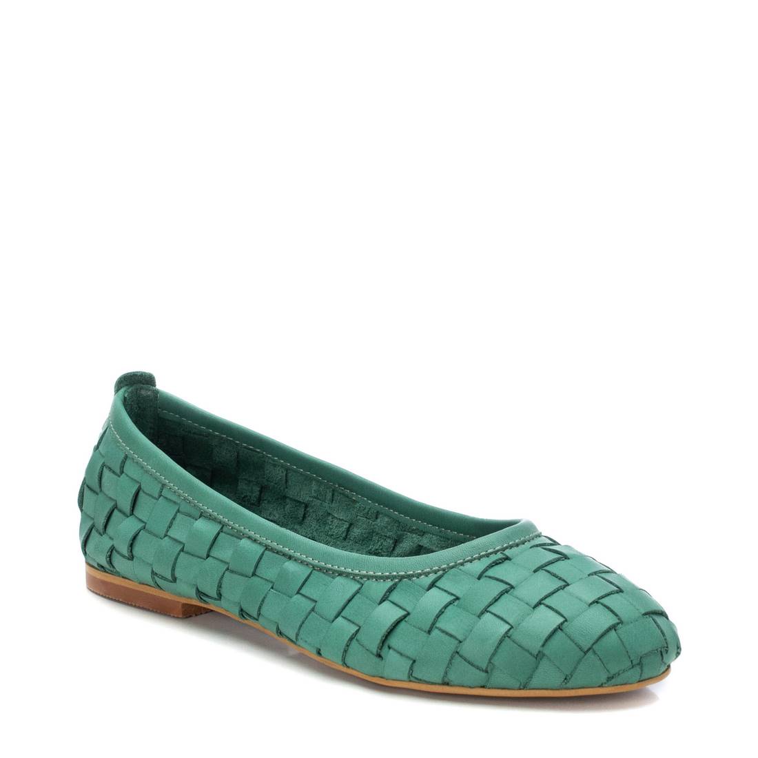 Carmela 16079602 ballerines cuir vert tressé