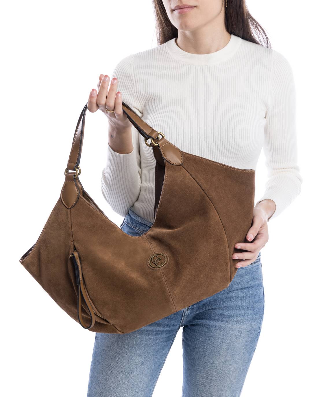 Carmela 18612501 sac marron daim épaule