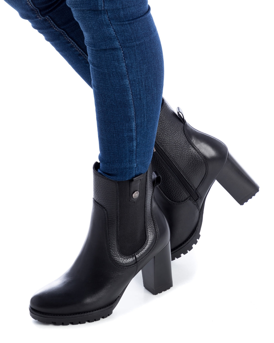Carmela 16005201 boots chelsea cuir noir talon 9 cm