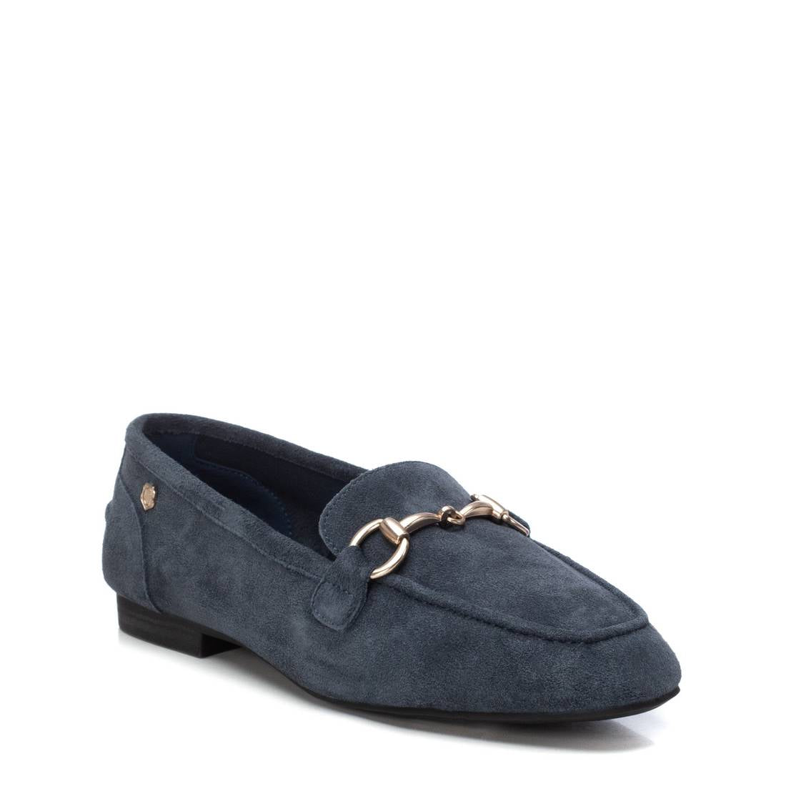 Carmela 16217505 mocassin cuir bleu marine plat