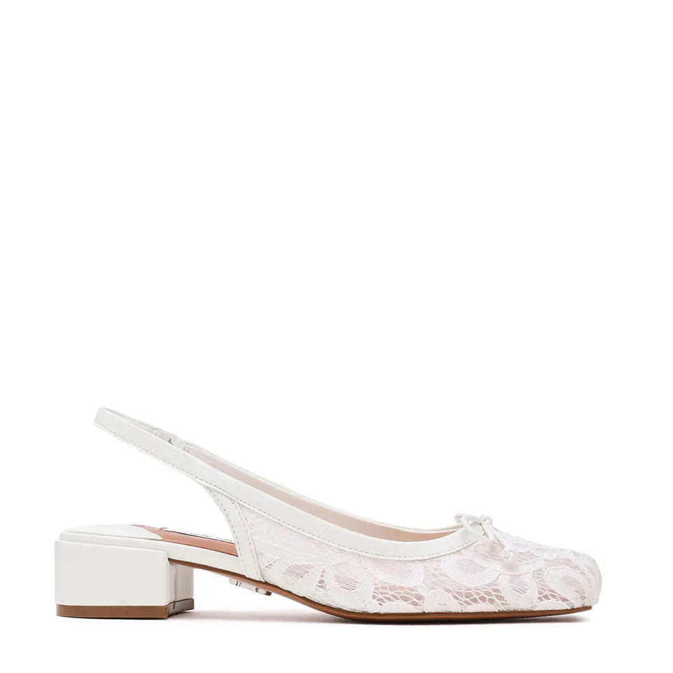 Steve Madden Loved-Lace ballerine ivoire maille
