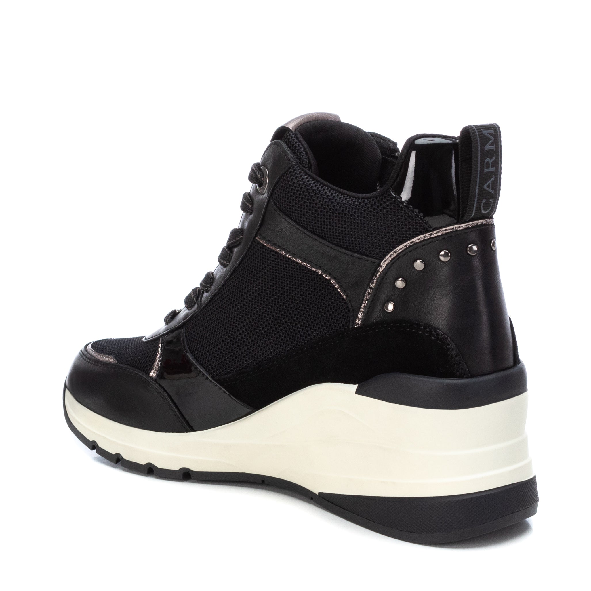 Carmela 16026201 baskets montantes femme noir compensé