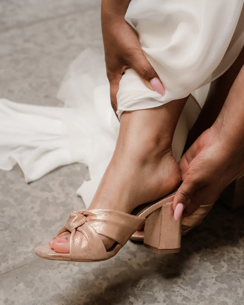 Dessine Moi Un Soulier Suzanne mule irisé or rose