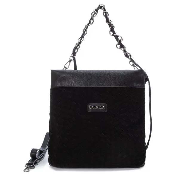 Carmela 18600401 sac cuir noir tressé 37 cm