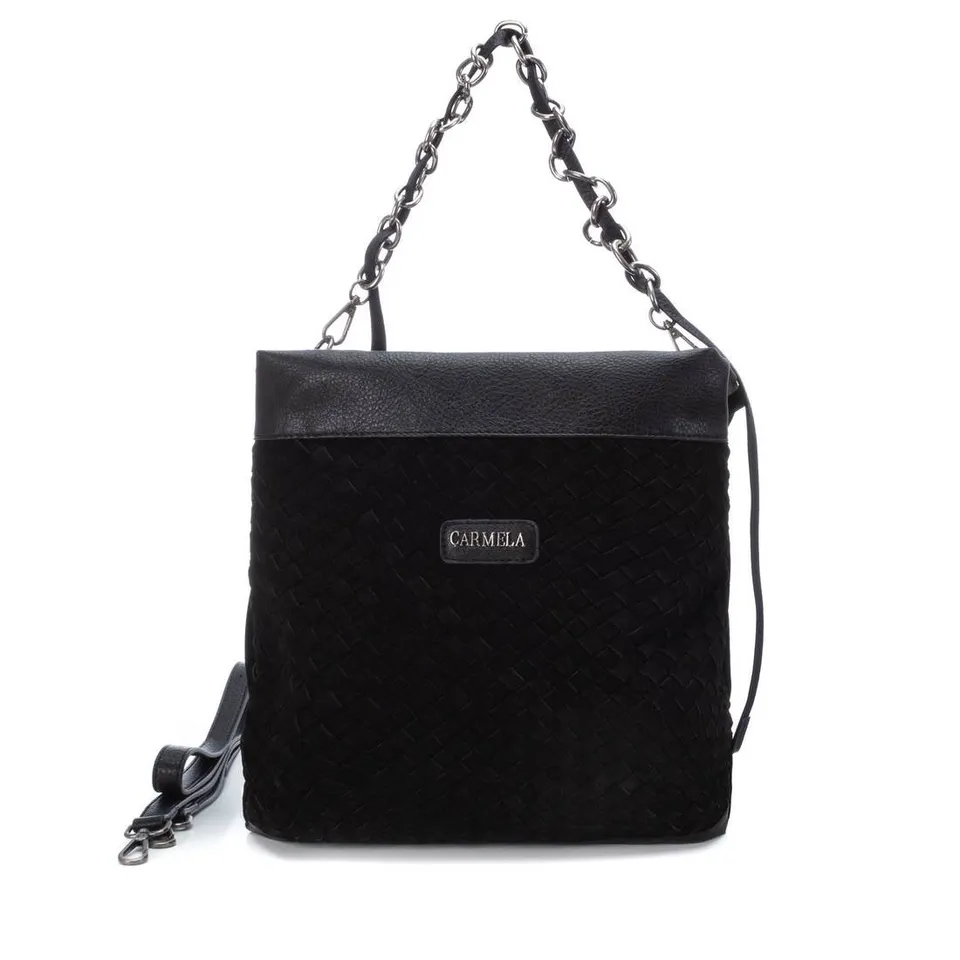 Carmela 18600401 sac cuir noir tressé 37 cm
