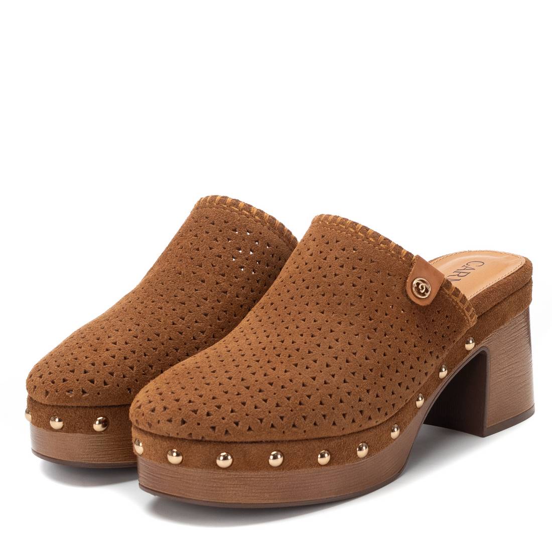 Carmela 16222001 sabot cuir camel talon 7 cm