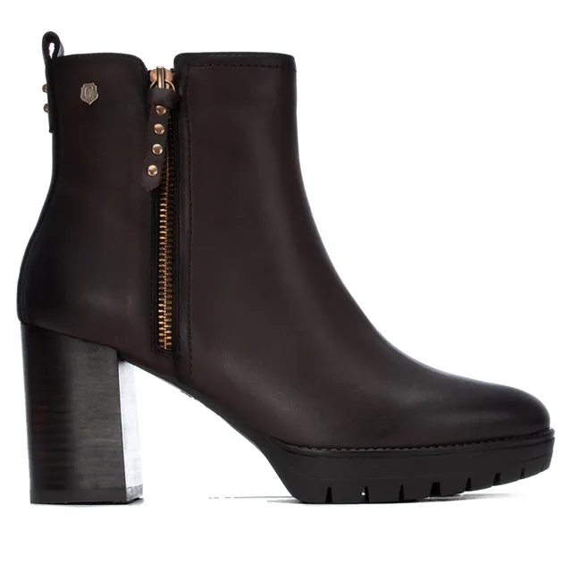 Carmela 16428303 bottines cuir marron talon moyen