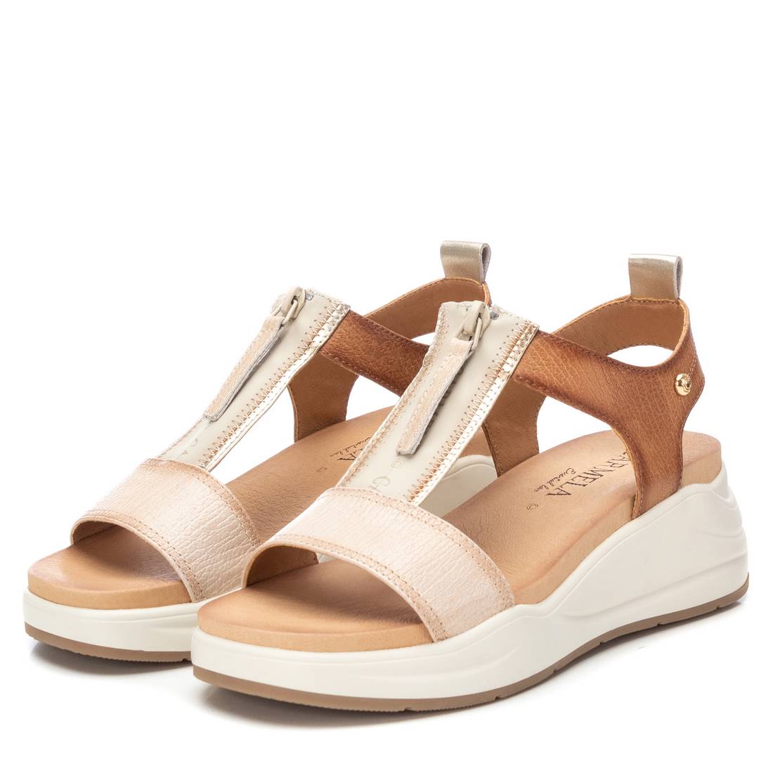 Carmela 16155003 sandale cuir marron fermeture éclair
