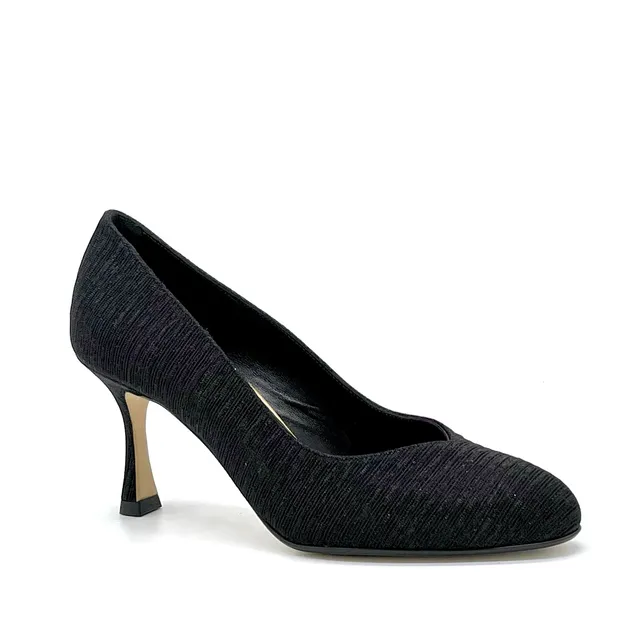 ELATA 54512 escarpins tissu noir talon 7,5 cm