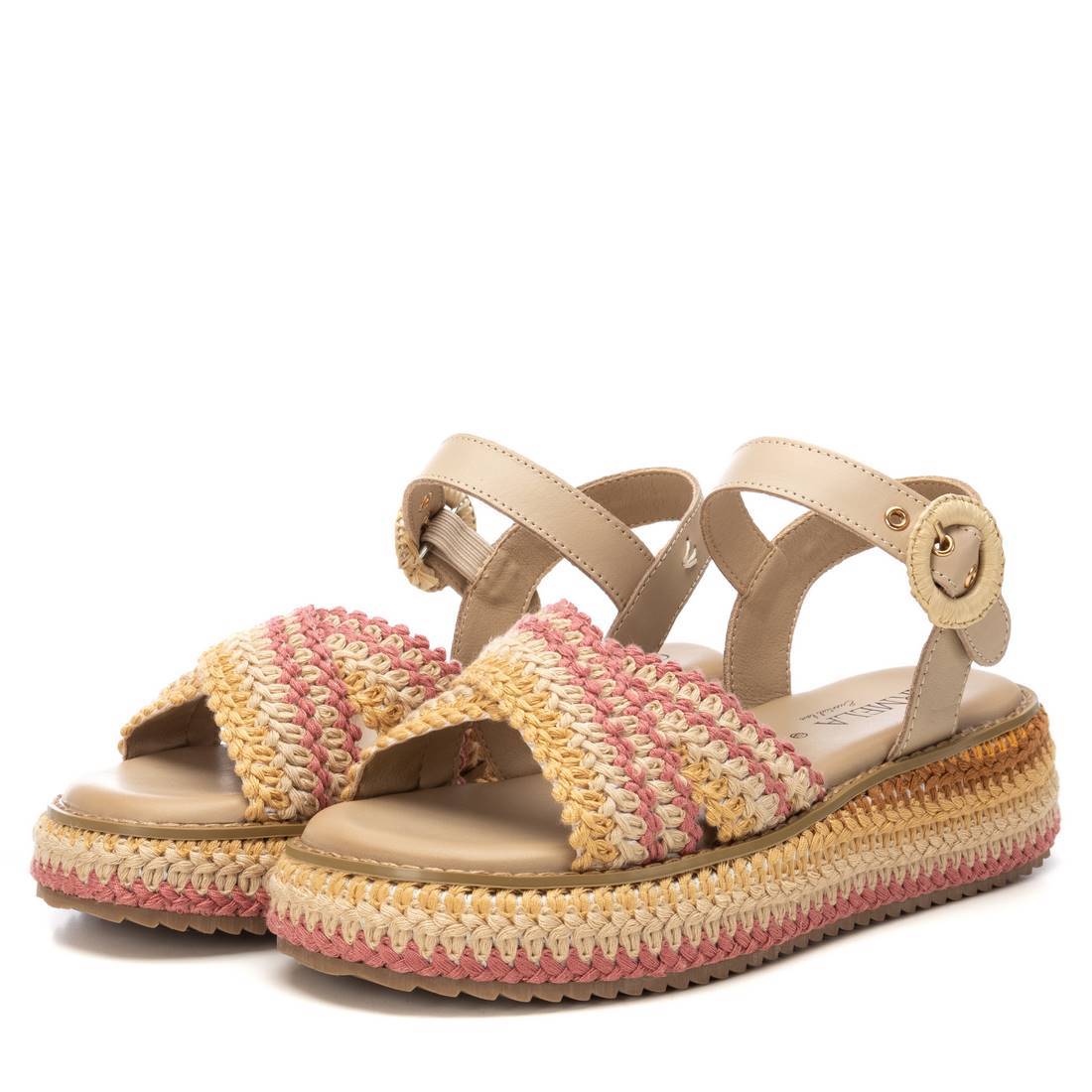 Carmela 16235603 sandales kaki textile compensées