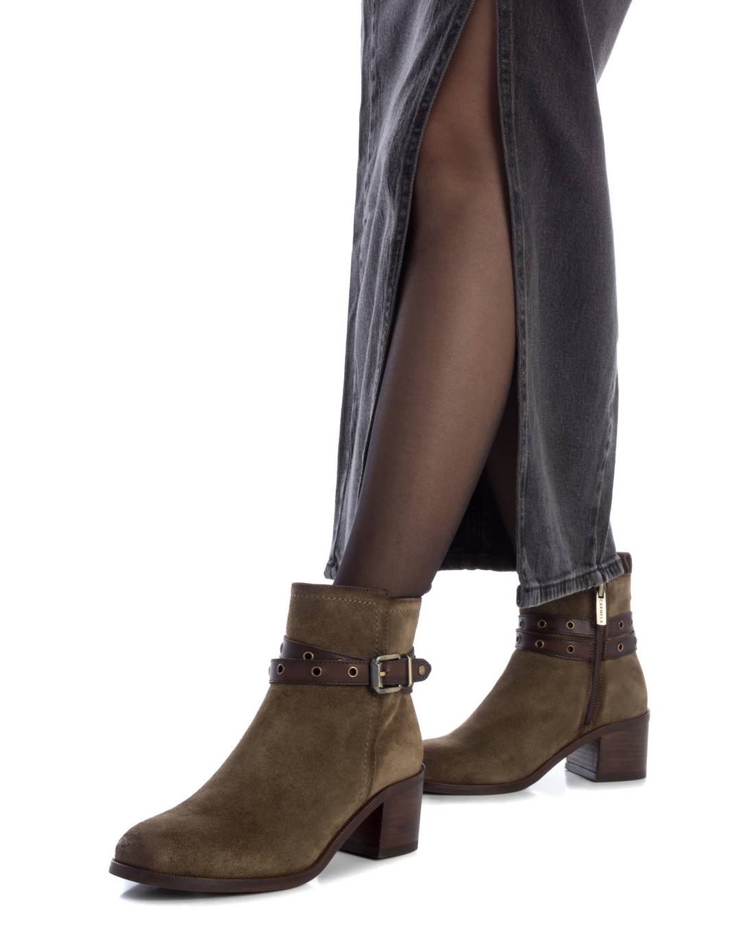 Carmela 16173403 bottines suède vert talon campera