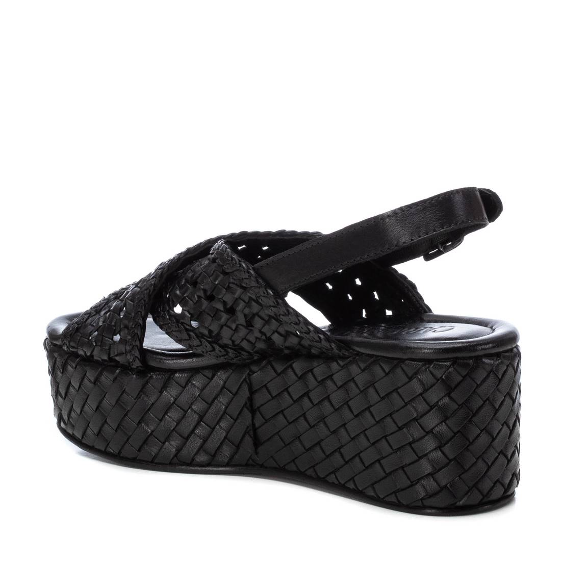 Carmela 16163806 sandale femme noire cuir compensée 7 cm