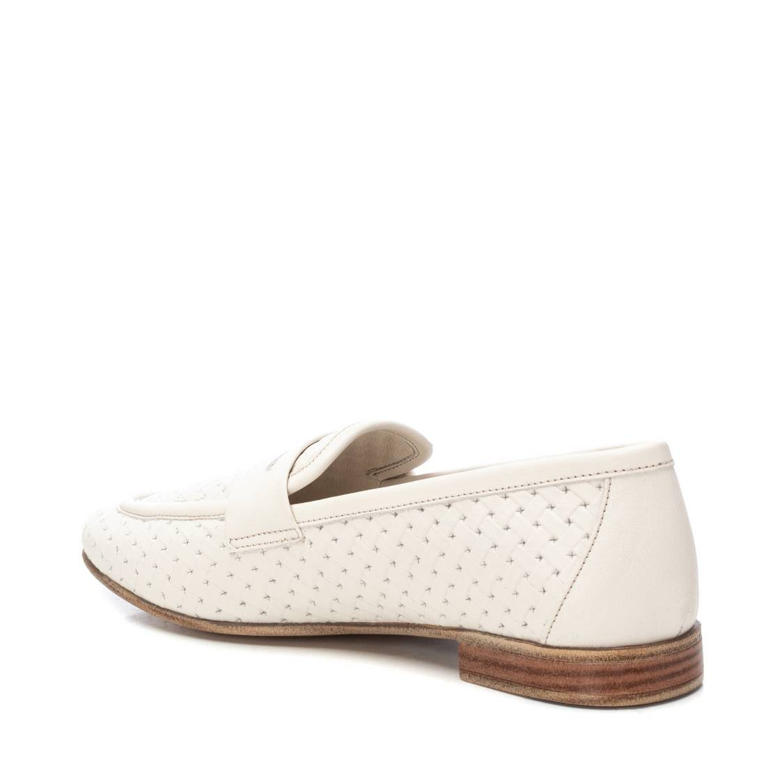 Carmela 16155802 mocassins cuir blanc femme tressé plat
