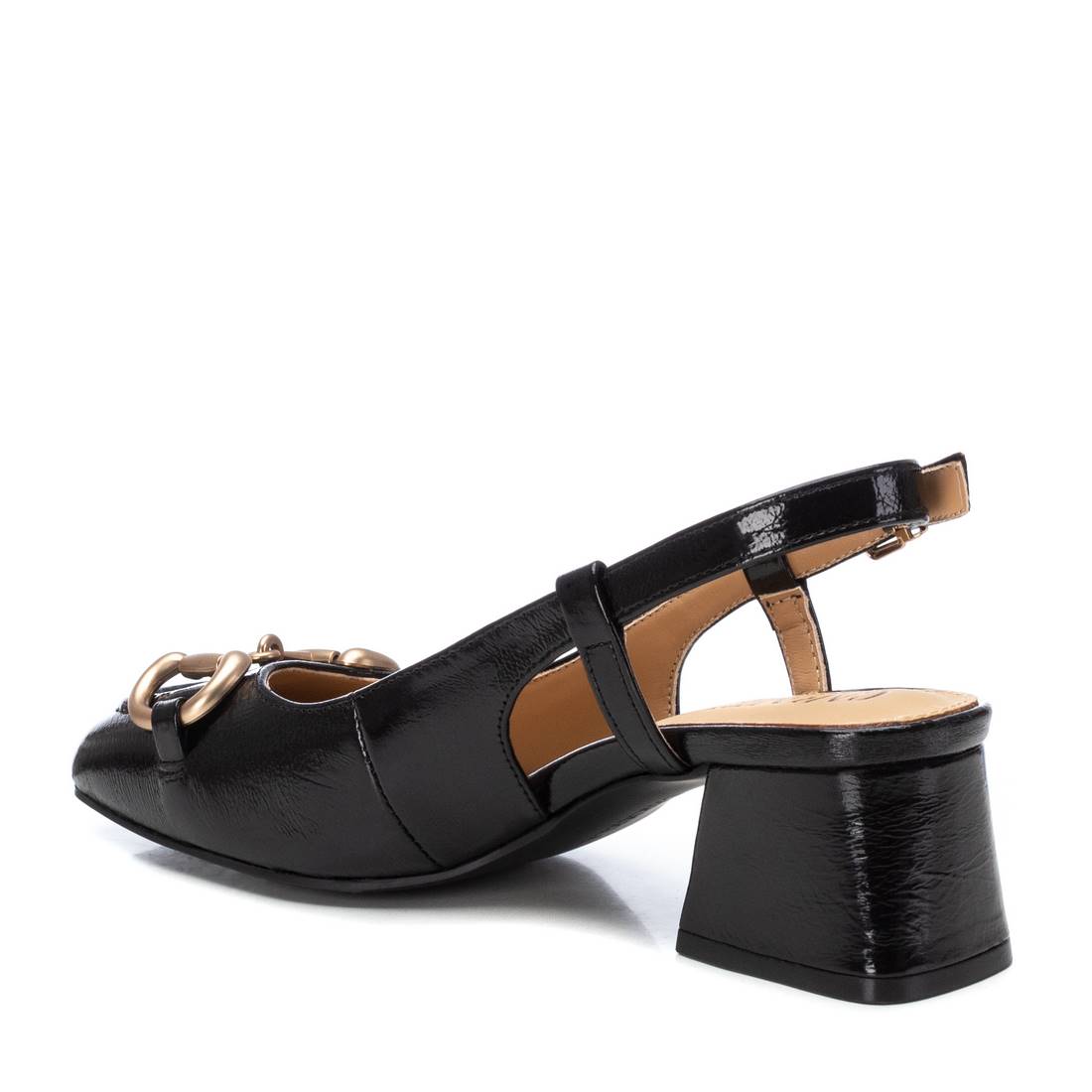 Carmela 16144305 mocassin noir cuir verni talon bas