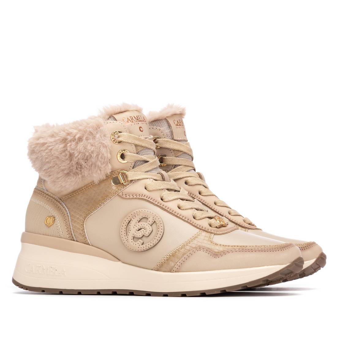 Carmela 16265401 bottine beige fourrée chaude