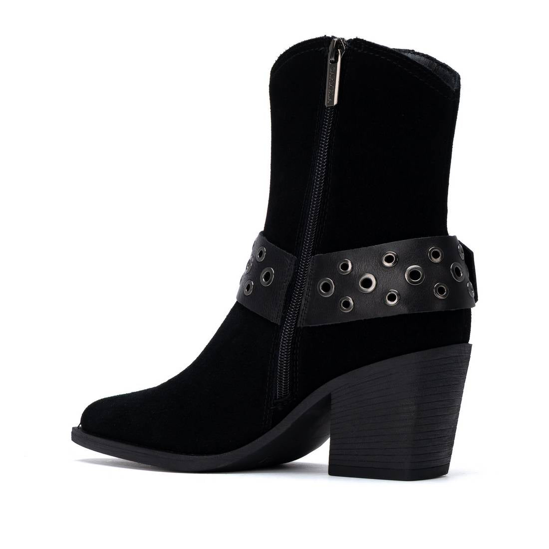 Carmela 16413203 bottine femme noire cuir talon moyen