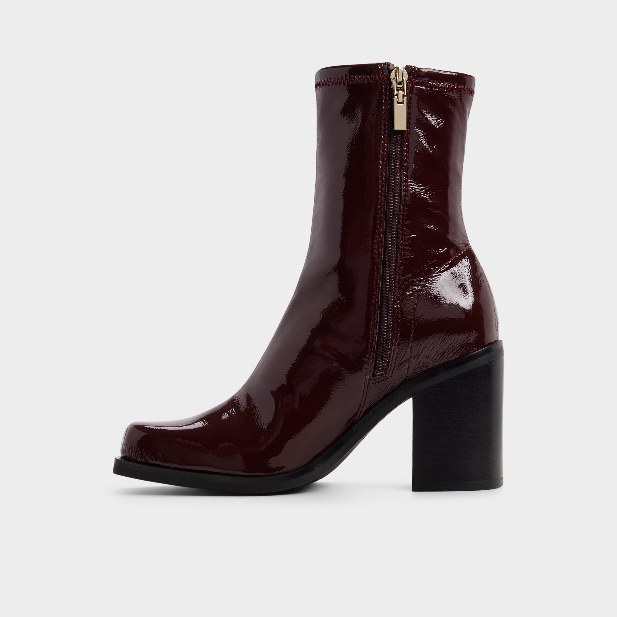 ALDO Joma bottes mi-mollet cuir verni bordeaux