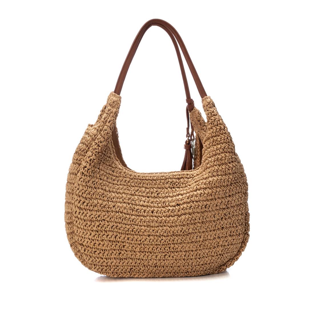 Carmela 18610405 sac épaule raphia marron zippé