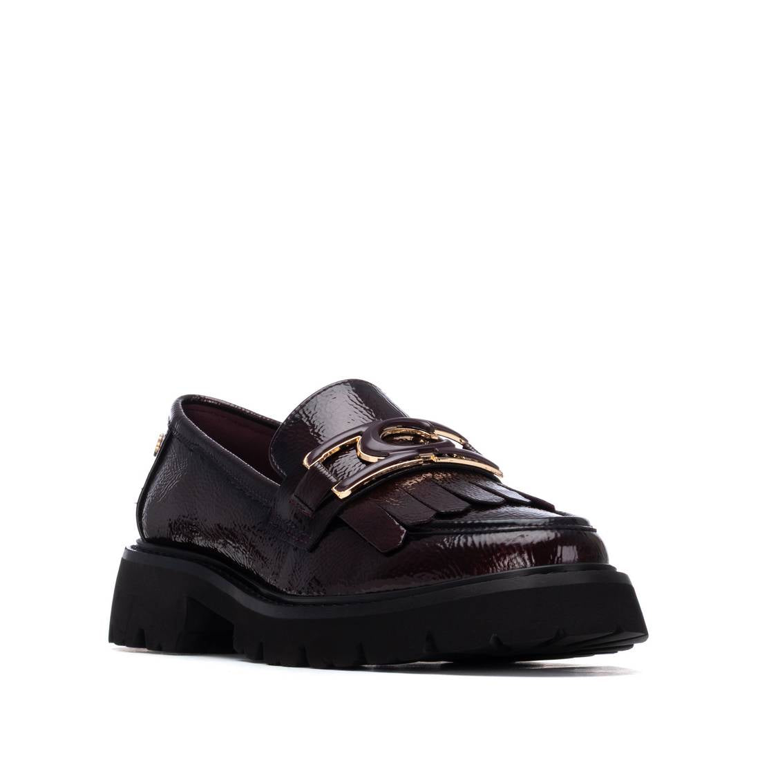 Carmela 16269804 Mocassin verni bordeaux franges