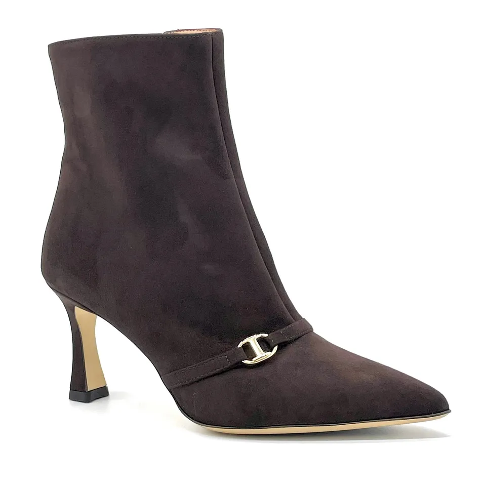 ELATA 56533 bottine daim marron talon 7,5 cm